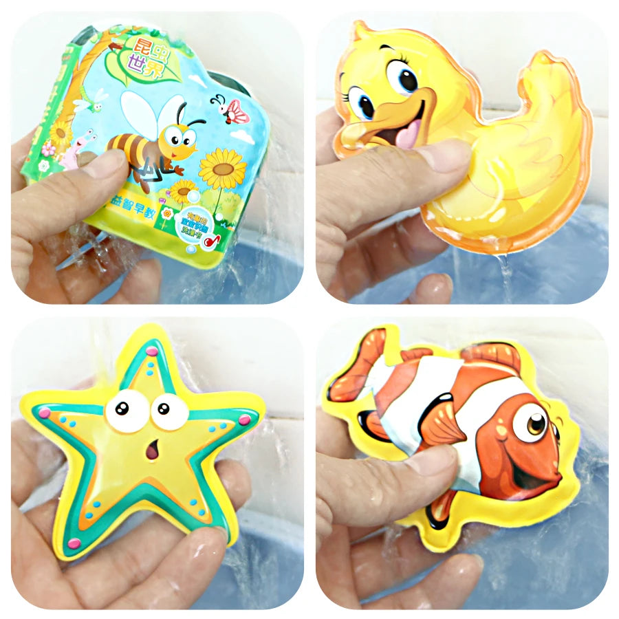 Juguete para bebé, baño de natación, Mini libro de baño para chico, letras de aprendizaje temprano, números, libros impermeables, juguetes educativos para bebés