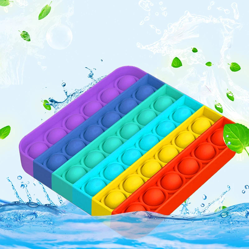 Juguete sensorial Push Pop Bubble Fidget, juguetes para aliviar el estrés, paquete para niños y adultos, herramientas antiansiedad de arcoíris, juguetes para aliviar el estrés de oficina