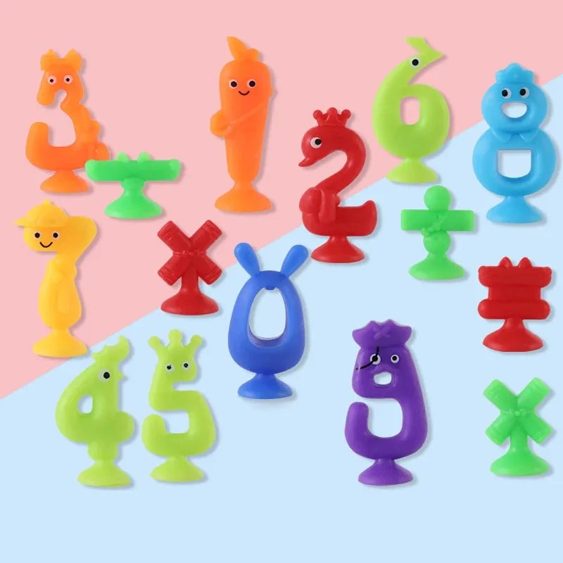 Juguetes Sensoriales con Ventosa – Letras y Números para Estimulación Motriz, Lenguaje y Juego Activo