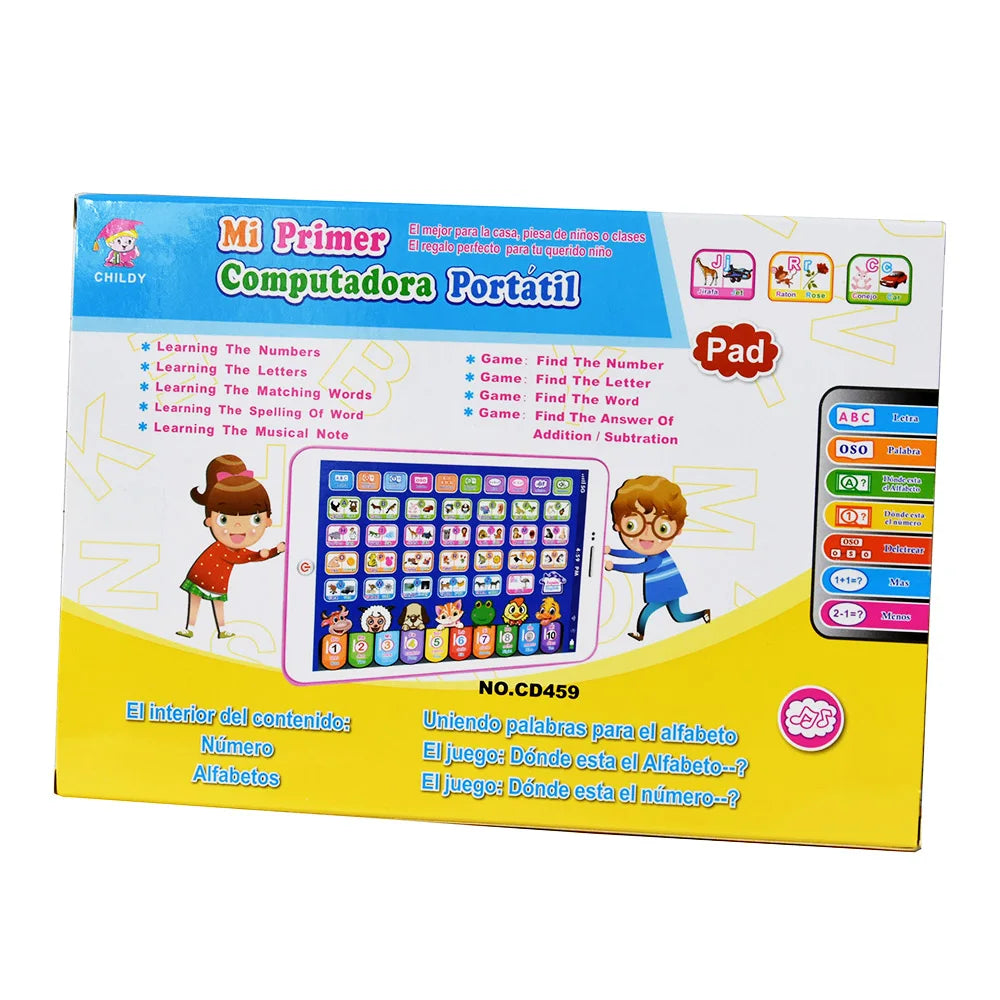 Pictograma Tablet Educativa en Español – Aprendizaje del Alfabeto con Voz y Tacto