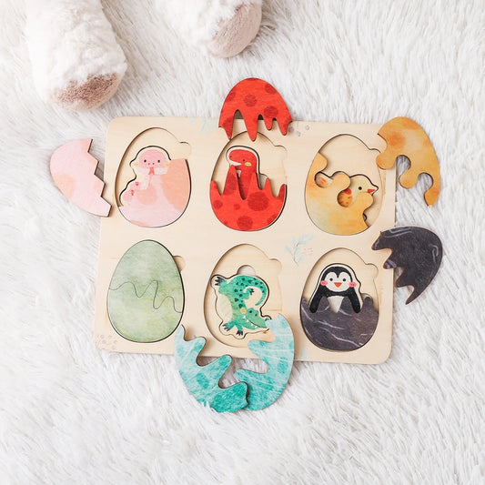 Rompecabezas de Animales Montessori – Formas, Texturas y Coordinación