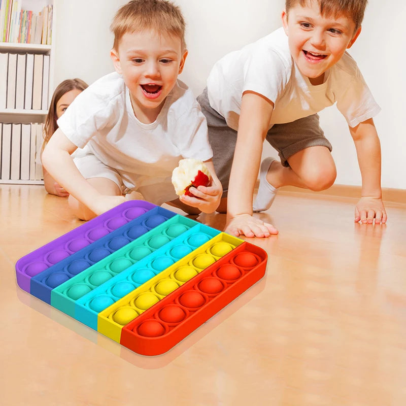 Juguete sensorial Push Pop Bubble Fidget, juguetes para aliviar el estrés, paquete para niños y adultos, herramientas antiansiedad de arcoíris, juguetes para aliviar el estrés de oficina