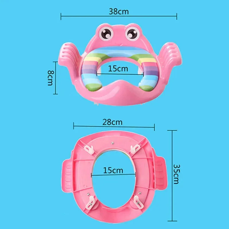 Asiento para orinal de bebé, asiento seguro para orinal para niños con reposabrazos para niñas y niños, cojín para orinal infantil para viajes al aire libre