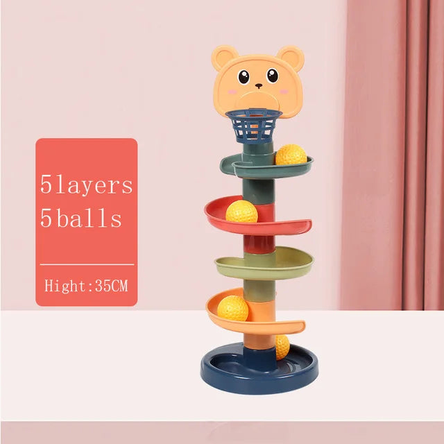 Torre de Bolas Montessori – Coordinación Visual y Juego de Causa-Efecto