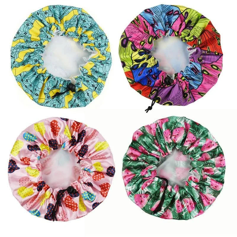 Gorro de Ducha de Doble Capa Ajustable – Protección Impermeable para Pelo en Niños