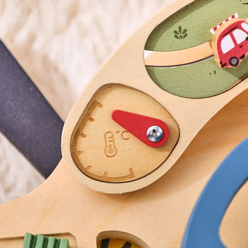 Volante Montessori de Madera – Estimulación Sensorial y Juego Temprano