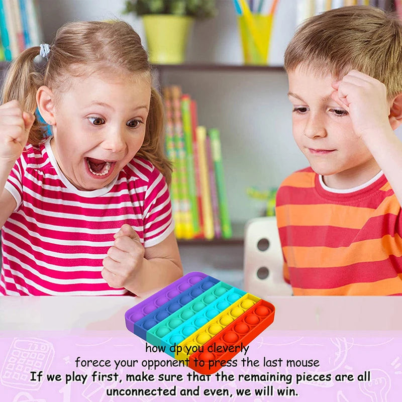Juguete sensorial Push Pop Bubble Fidget, juguetes para aliviar el estrés, paquete para niños y adultos, herramientas antiansiedad de arcoíris, juguetes para aliviar el estrés de oficina