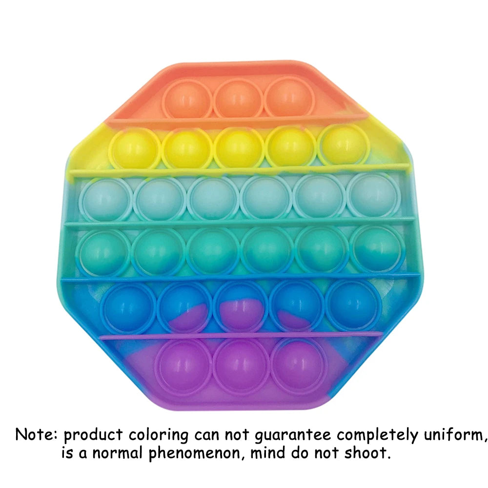 Juguete sensorial Push Pop Bubble Fidget, juguetes para aliviar el estrés, paquete para niños y adultos, herramientas antiansiedad de arcoíris, juguetes para aliviar el estrés de oficina