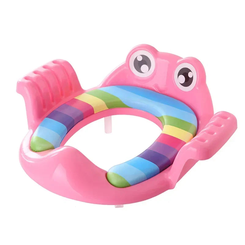 Asiento para orinal de bebé, asiento seguro para orinal para niños con reposabrazos para niñas y niños, cojín para orinal infantil para viajes al aire libre