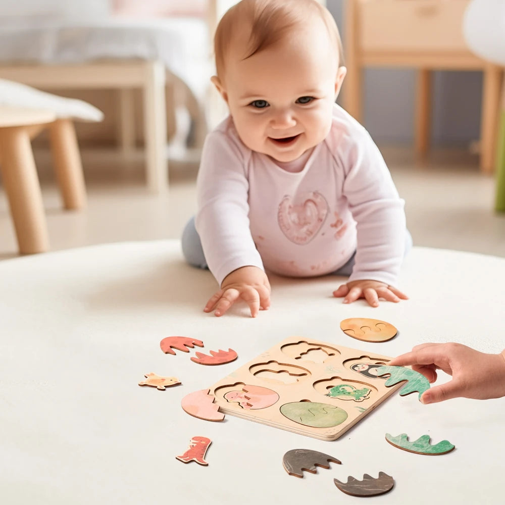Rompecabezas de Animales Montessori – Formas, Texturas y Coordinación
