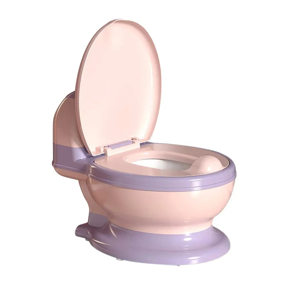 Asiento de inodoro de entrenamiento para niños pequeños, orinal realista con almohadilla de PU suave, almacenamiento de limpieza, función de reproducción de música