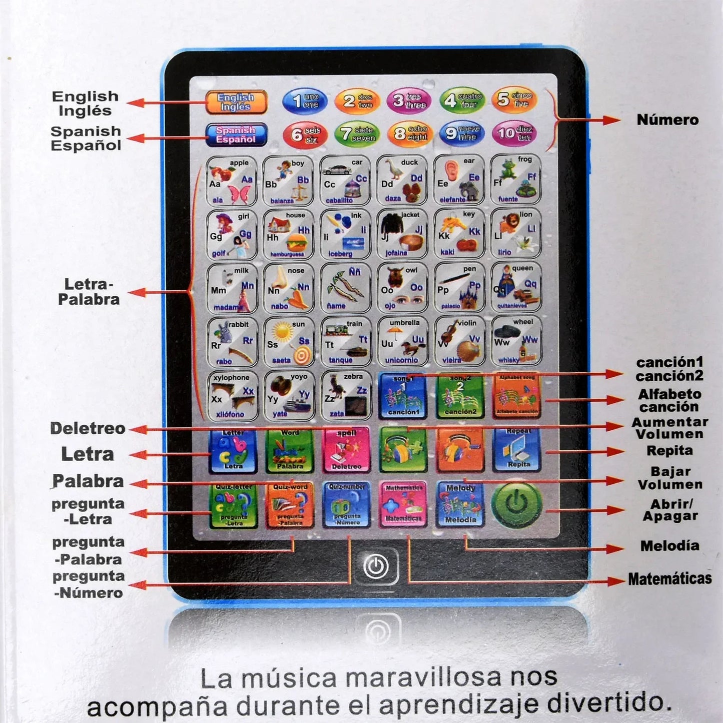 Mini Ordenador Educativo Bilingüe – Aprende Español e Inglés con Juegos Interactivos