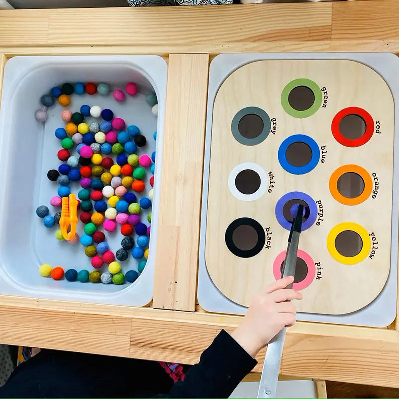 Bandeja Sensorial Montessori – Clasificación y Coordinación en Juego Abierto