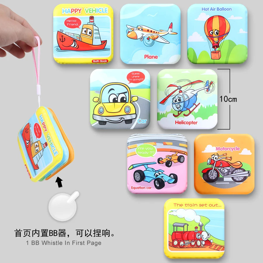 Juguete para bebé, baño de natación, Mini libro de baño para chico, letras de aprendizaje temprano, números, libros impermeables, juguetes educativos para bebés