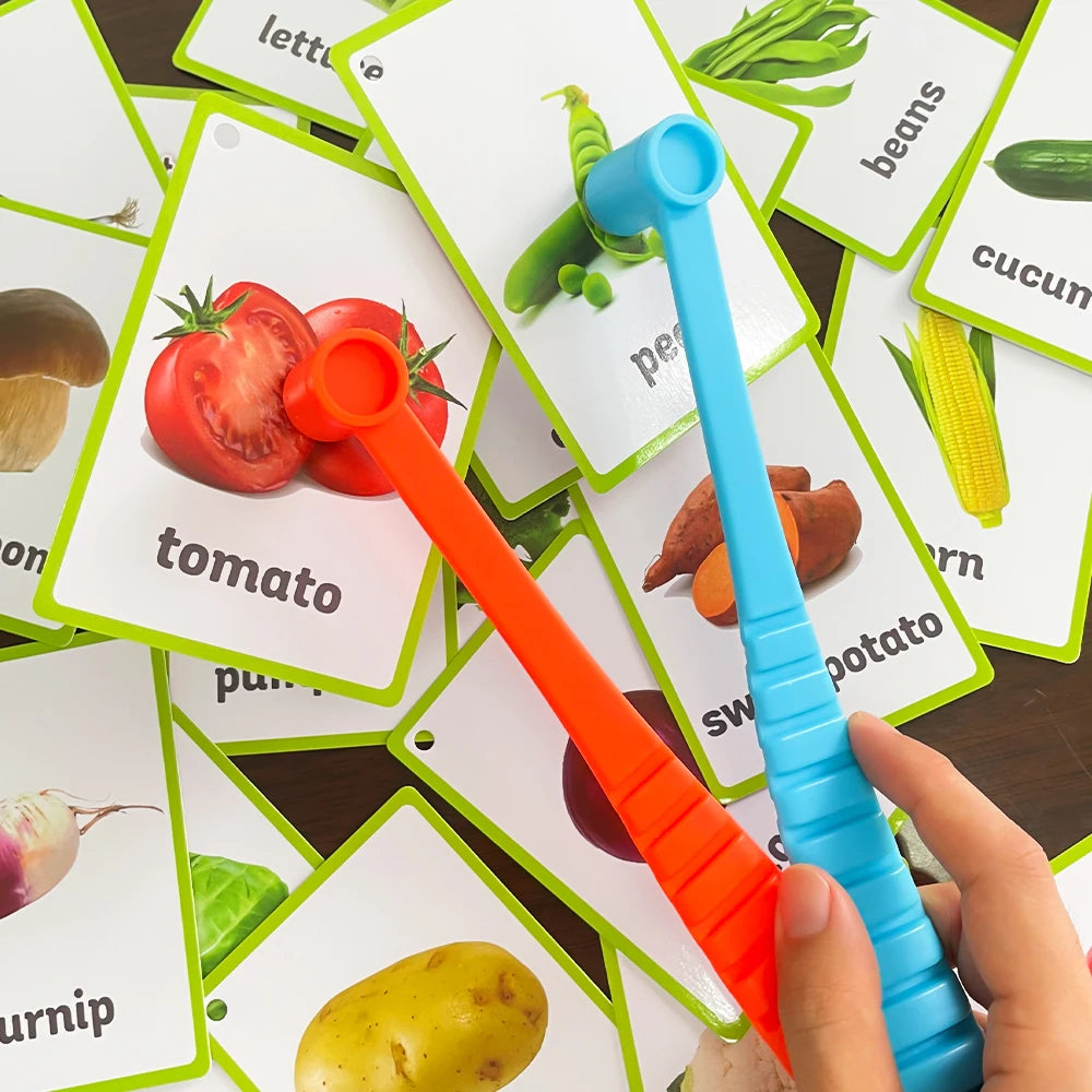 Juego Sensorial de Succión y Tarjetas – Aprendizaje Visual y Coordinación