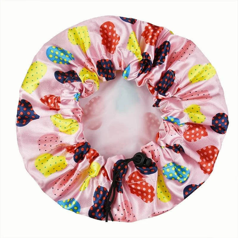 Gorro de Ducha de Doble Capa Ajustable – Protección Impermeable para Pelo en Niños