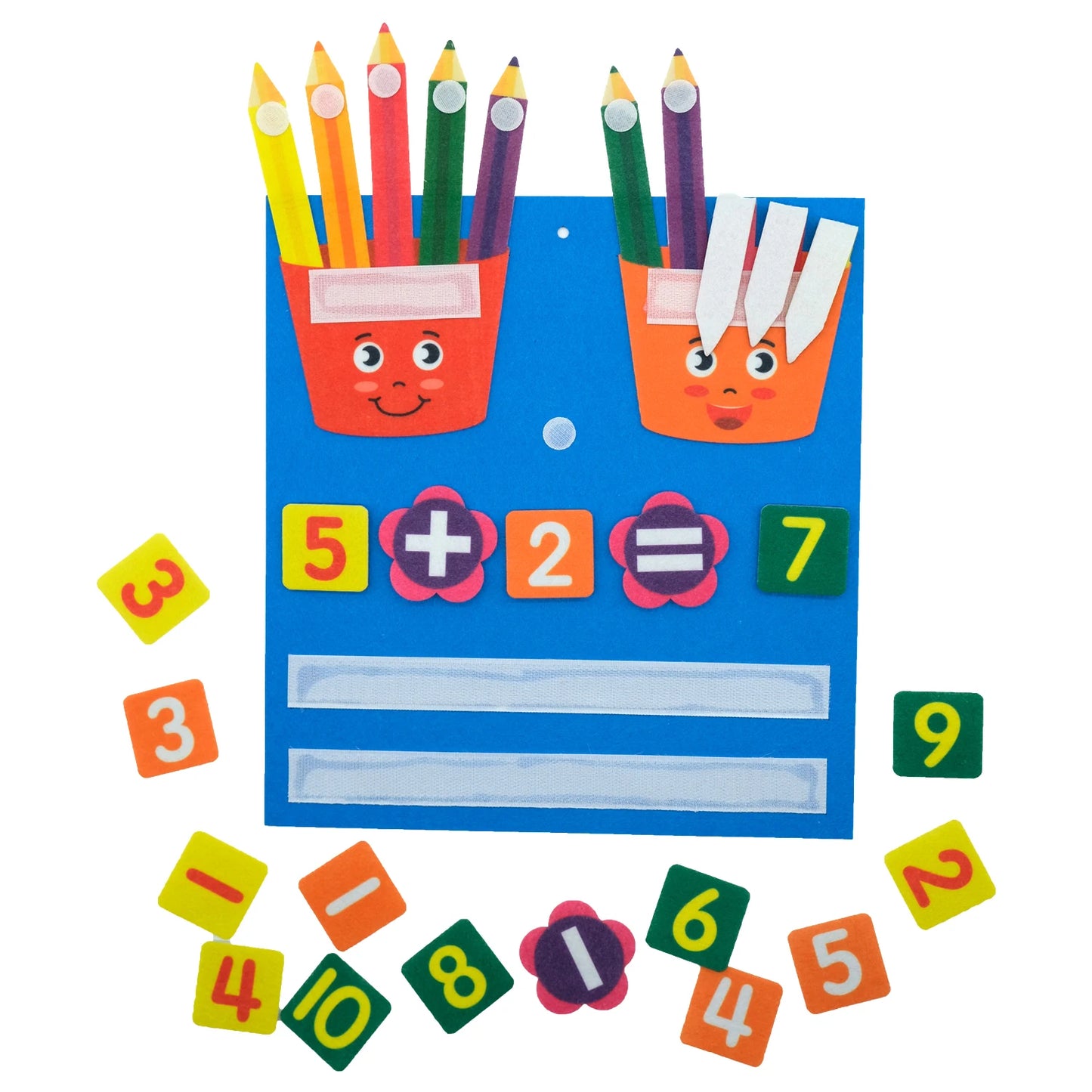 Tablero de Fieltro Montessori para Contar – Aprendizaje Numérico con los Dedos