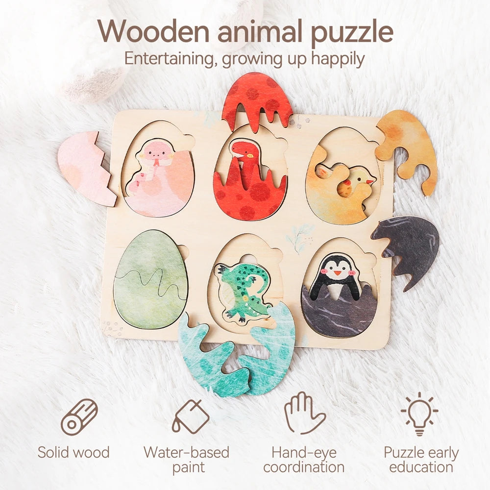 Rompecabezas de Animales Montessori – Formas, Texturas y Coordinación
