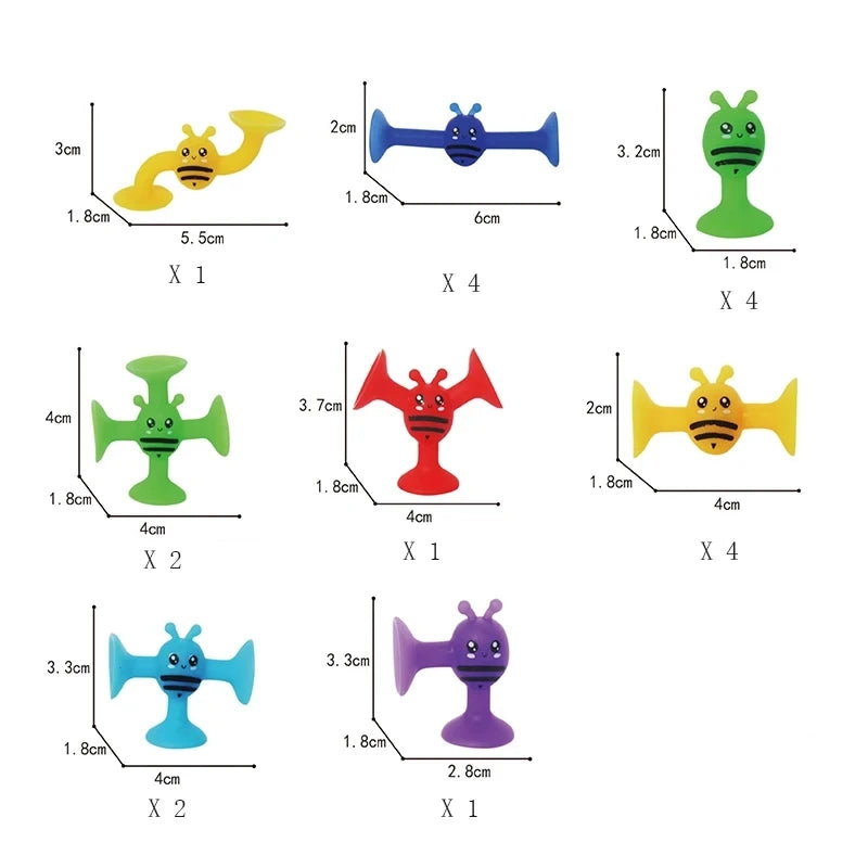 Juguetes de baño con ventosa para niños y niñas, juguetes de succión con forma de Animal, juego interactivo para padres e hijos, ventana, bloques de construcción de viaje