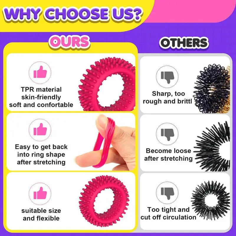 Set 6 Anillos Sensoriales Antiestrés – Calman la Ansiedad y Mejoran la Concentración