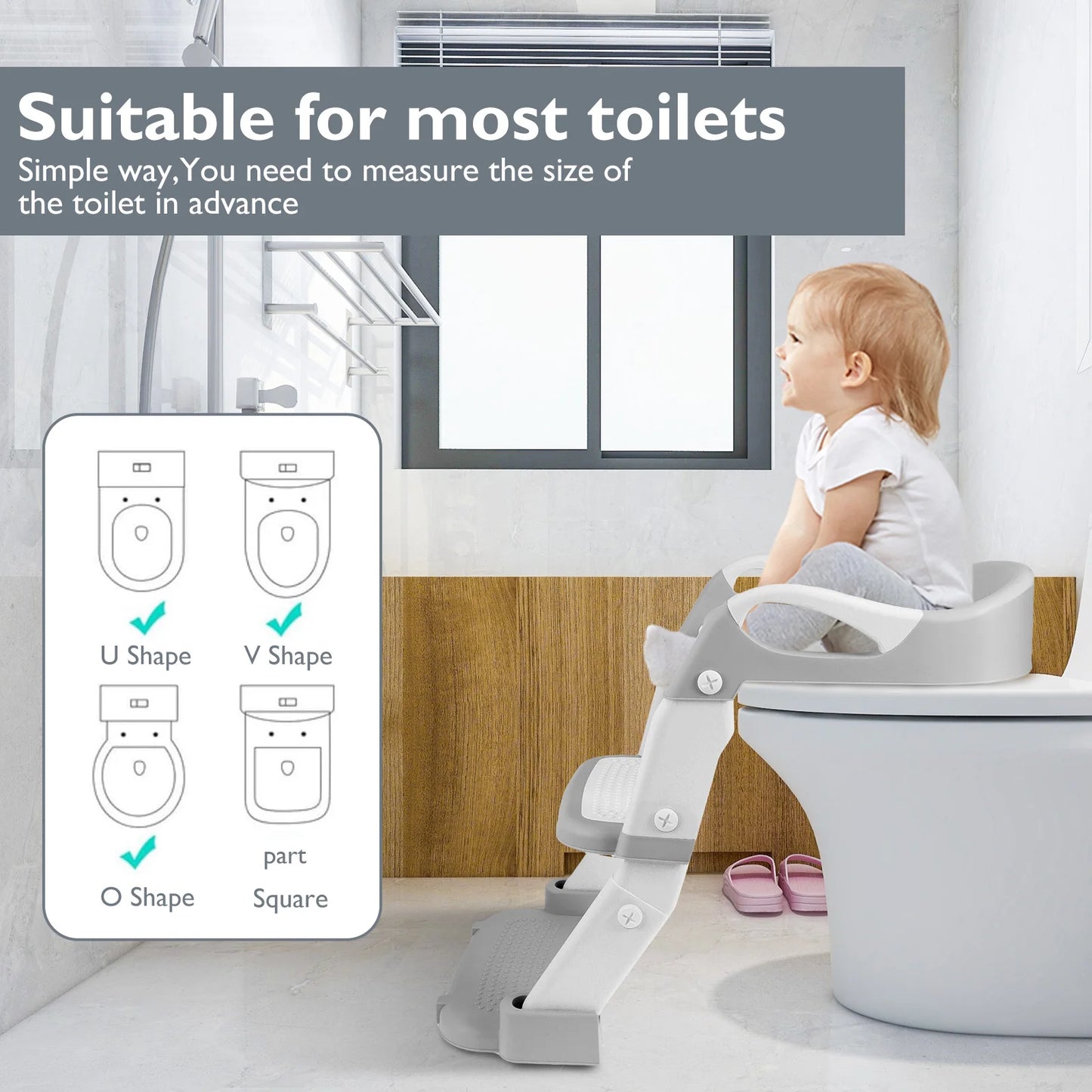 Asiento de entrenamiento para orinal, inodoro de entrenamiento con orinal ajustable en altura con almohadilla antideslizante, asiento de inodoro plegable para niños pequeños