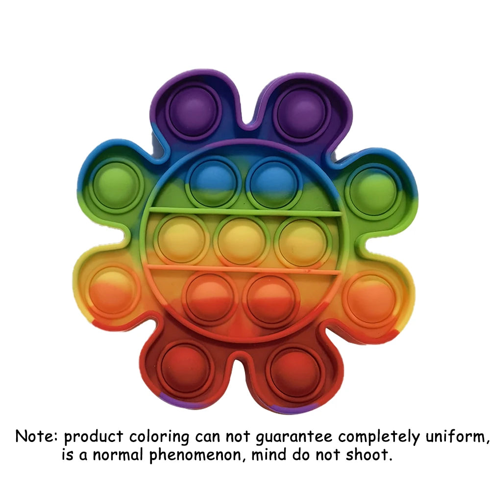 Juguete sensorial Push Pop Bubble Fidget, juguetes para aliviar el estrés, paquete para niños y adultos, herramientas antiansiedad de arcoíris, juguetes para aliviar el estrés de oficina