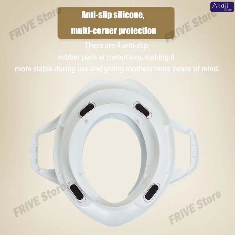 Asiento de entrenamiento para ir al baño para niños pequeños, antideslizante, ligero, con protector contra salpicaduras, adecuado para niños y niñas, asiento de inodoro de entrenamiento suave