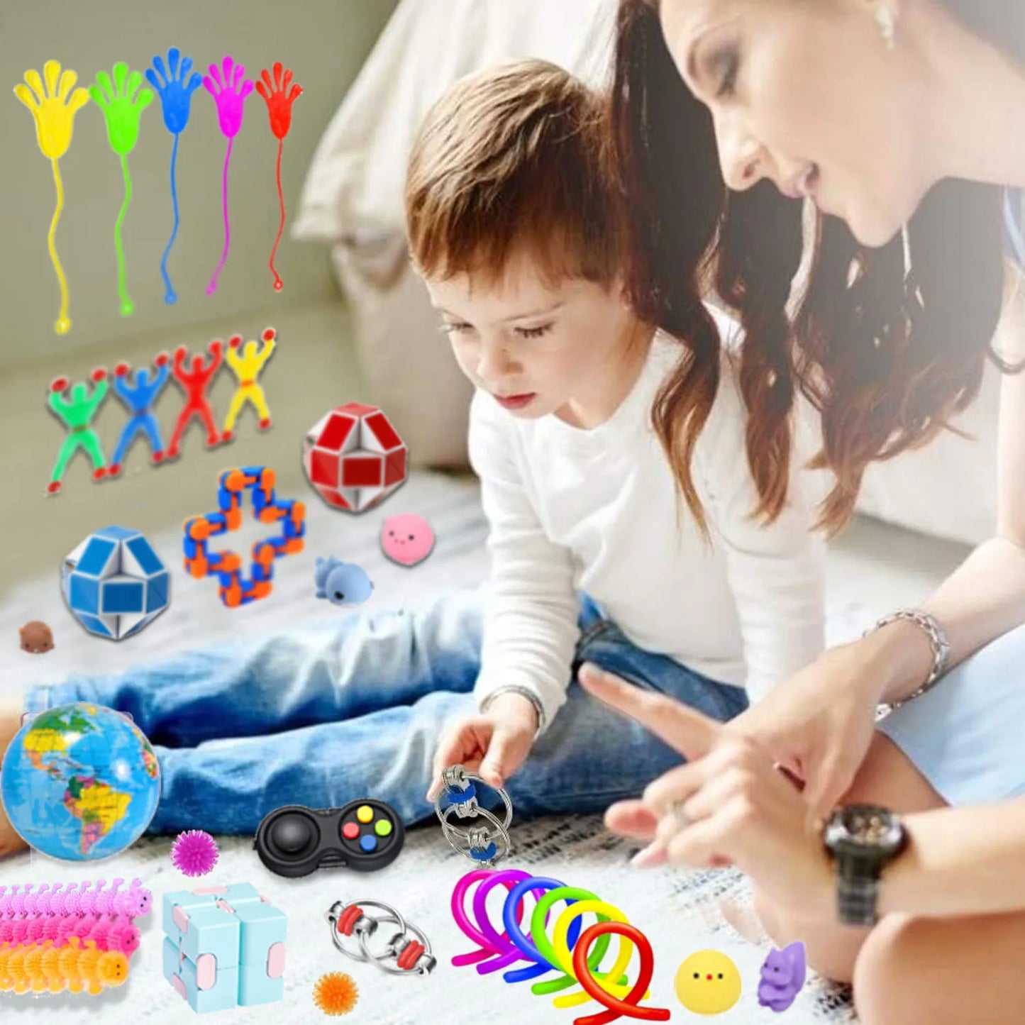 Pack de 120 Juguetes Antiestrés Sensoriales – Ideal para Aula o Fiesta
