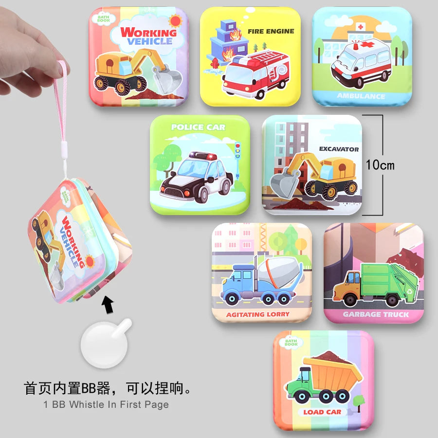 Juguete para bebé, baño de natación, Mini libro de baño para chico, letras de aprendizaje temprano, números, libros impermeables, juguetes educativos para bebés