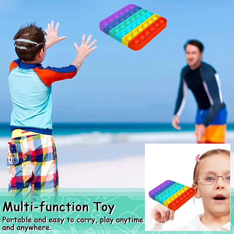 Juguete sensorial Push Pop Bubble Fidget, juguetes para aliviar el estrés, paquete para niños y adultos, herramientas antiansiedad de arcoíris, juguetes para aliviar el estrés de oficina