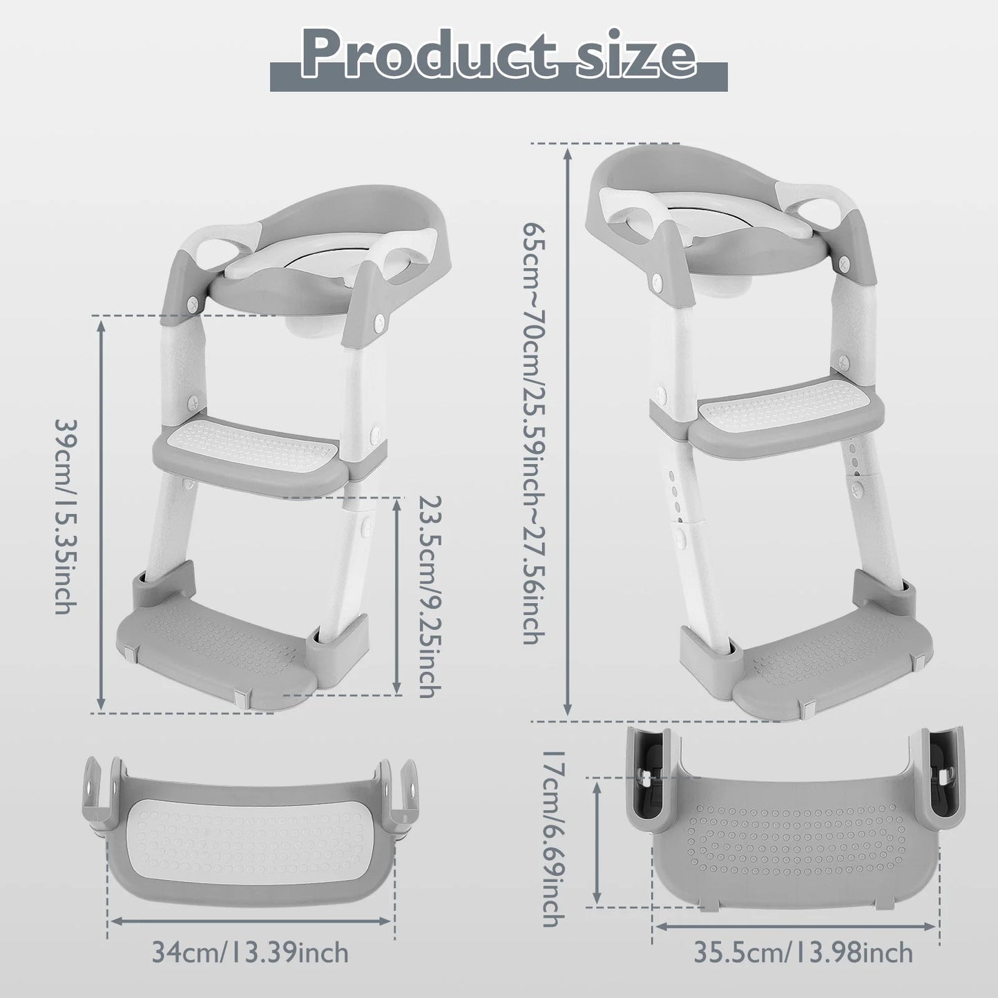 Asiento de entrenamiento para orinal, inodoro de entrenamiento con orinal ajustable en altura con almohadilla antideslizante, asiento de inodoro plegable para niños pequeños