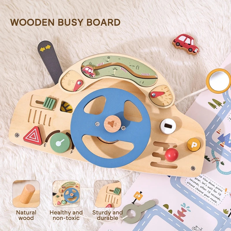 Volante Montessori de Madera – Estimulación Sensorial y Juego Temprano