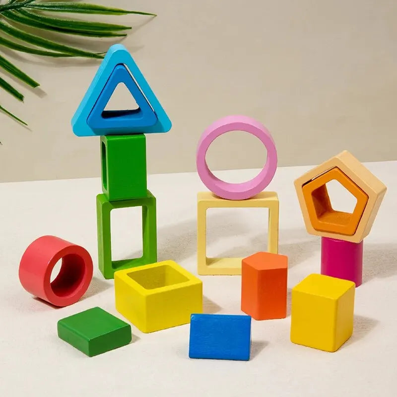 Clasificador de Madera Montessori – Formas, Colores y Coordinación Motora