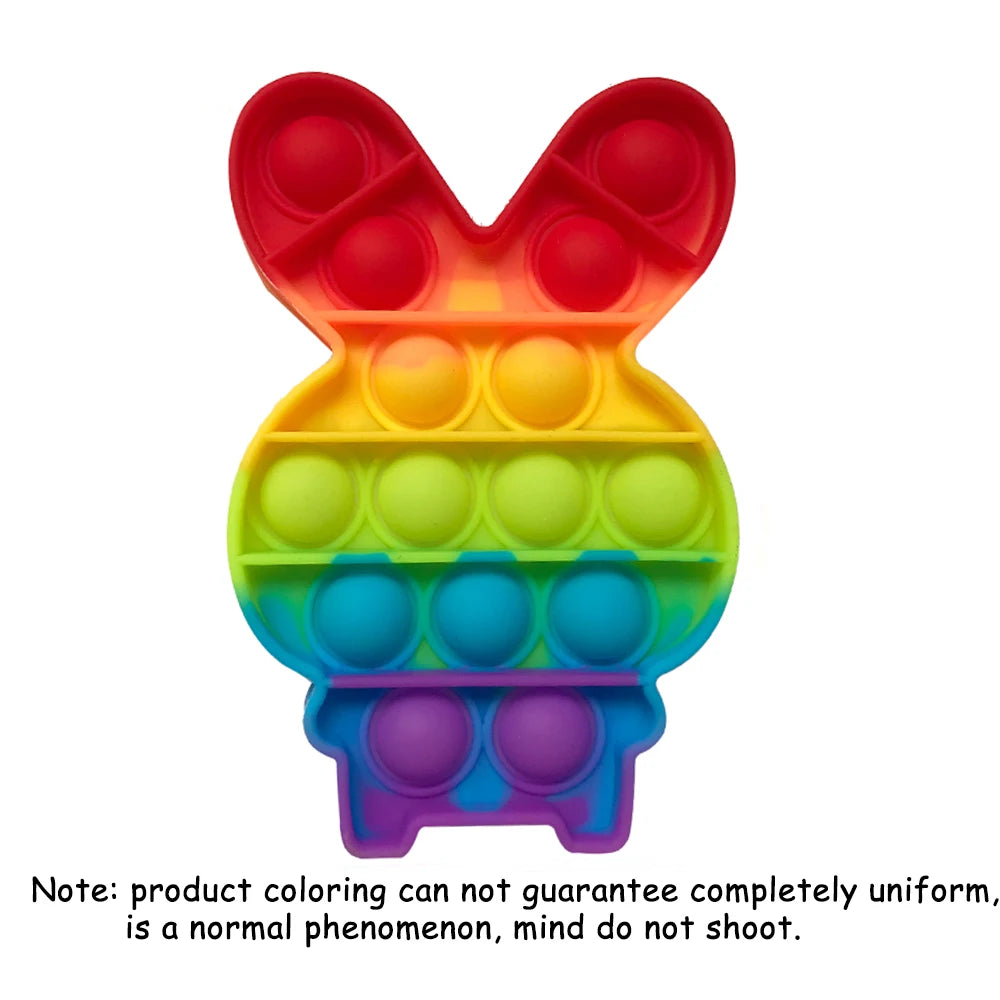 Juguete sensorial Push Pop Bubble Fidget, juguetes para aliviar el estrés, paquete para niños y adultos, herramientas antiansiedad de arcoíris, juguetes para aliviar el estrés de oficina