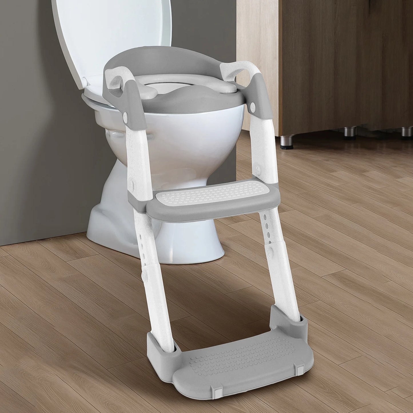 Asiento de entrenamiento para orinal, inodoro de entrenamiento con orinal ajustable en altura con almohadilla antideslizante, asiento de inodoro plegable para niños pequeños