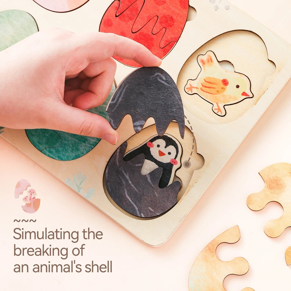 Rompecabezas de Animales Montessori – Formas, Texturas y Coordinación