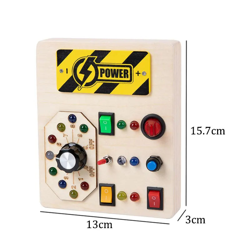 Tablero ocupado Montessori, juguetes para niños, interruptor de luz Led, simula el volante del coche, actividades de viaje, juego sensorial, juguetes educativos