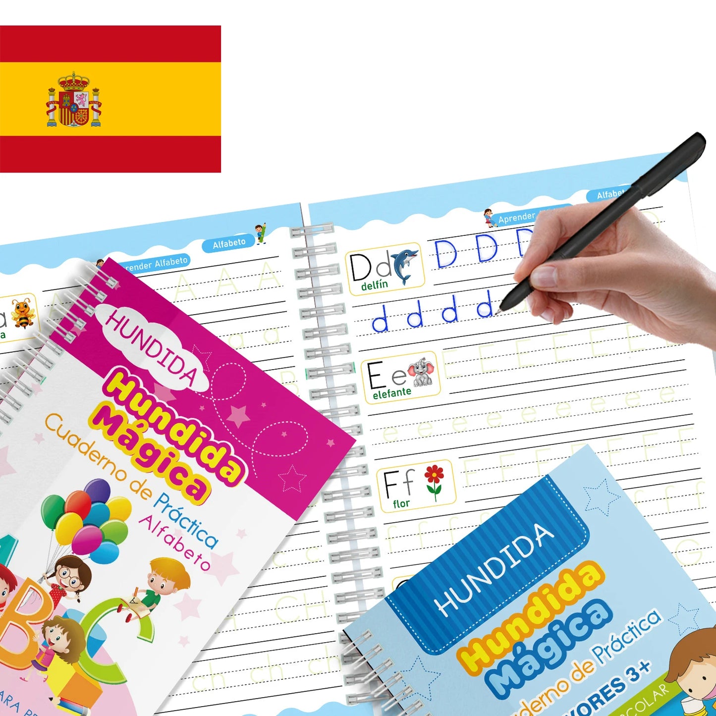 Cuadernos Mágicos Reutilizables – Trazado de Letras en Español, Inglés y Francés