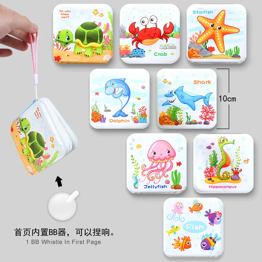 Juguete para bebé, baño de natación, Mini libro de baño para chico, letras de aprendizaje temprano, números, libros impermeables, juguetes educativos para bebés