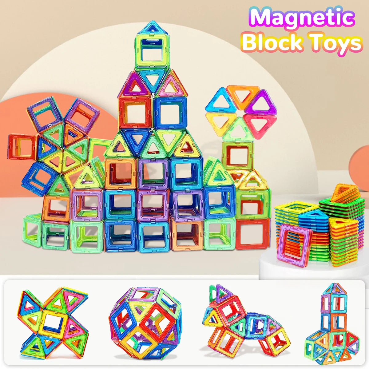 Bloques de Construcción Magnéticos Medianos – Juguete Educativo STEM para Aprendizaje y Creatividad