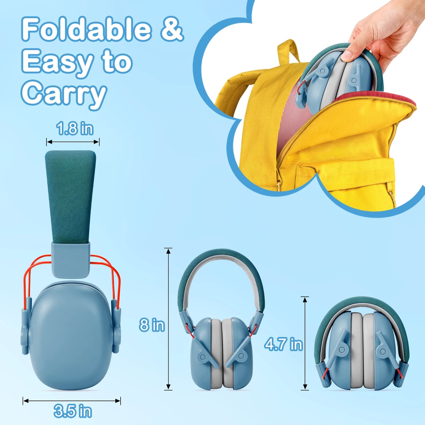 Kids Noise Cancelling Headphones 25db Noise Reduction Ear Muffs Ear Protection Sound Proof Earmuffs for School Children Gifts