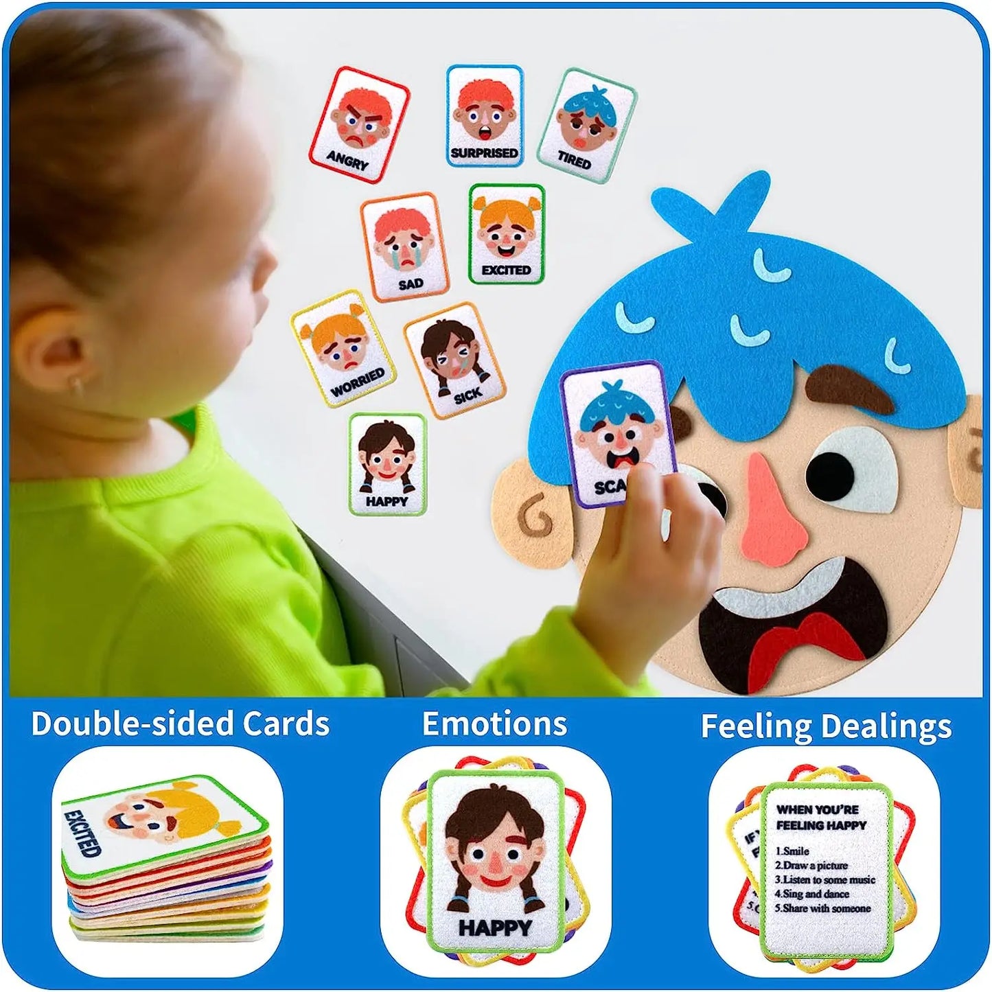 Tablero Emocional con Caras Intercambiables – Juego de Identificación y Expresión
