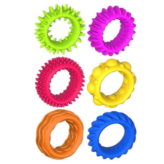 Set 6 Anillos Sensoriales Antiestrés – Calman la Ansiedad y Mejoran la Concentración