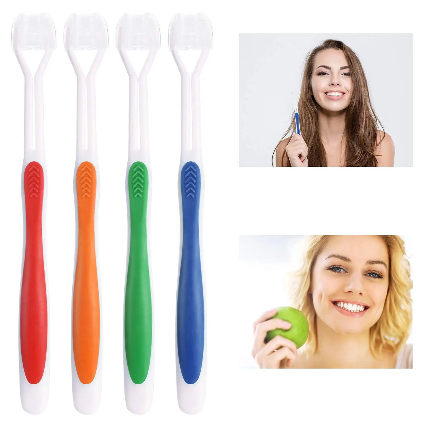 Set de 4 Cepillos de Dientes de Tres Caras – Higiene Suave y Sensorial para Niños