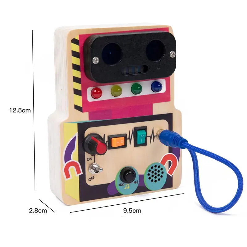 Tablero ocupado Montessori, juguetes para niños, interruptor de luz Led, simula el volante del coche, actividades de viaje, juego sensorial, juguetes educativos