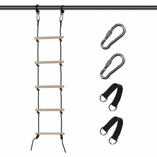 Escalera de Cuerda con Columpio de Madera – Juego Activo para Motricidad y Equilibrio