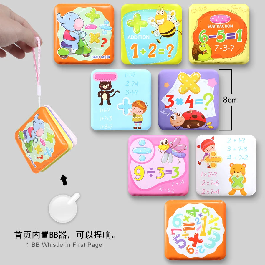 Juguete para bebé, baño de natación, Mini libro de baño para chico, letras de aprendizaje temprano, números, libros impermeables, juguetes educativos para bebés