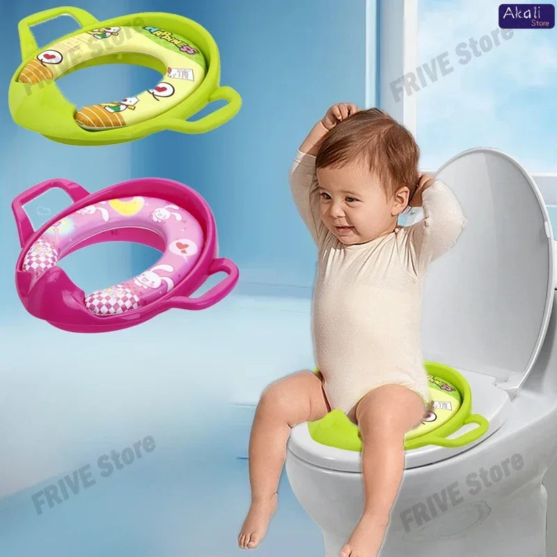 Asiento de entrenamiento para ir al baño para niños pequeños, antideslizante, ligero, con protector contra salpicaduras, adecuado para niños y niñas, asiento de inodoro de entrenamiento suave