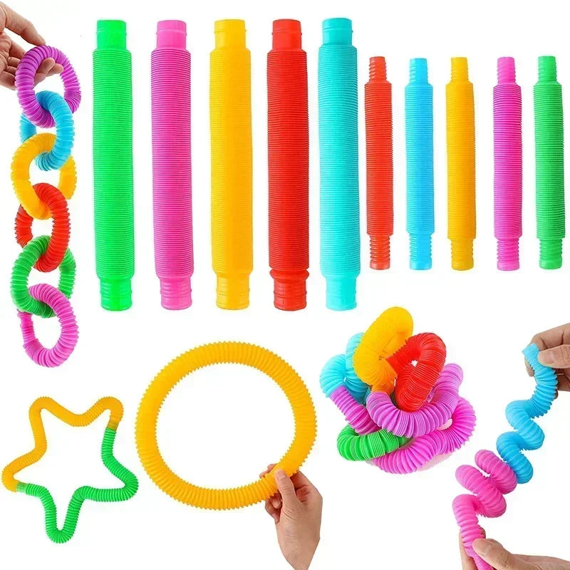 Fidget Sensorial Tubos Pop – Juego de Destreza y Estimulación Visual