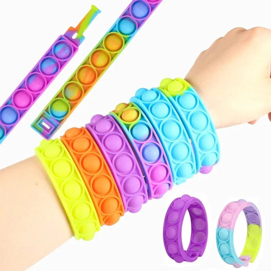 Pulsera de silicona con burbujas para aliviar la fatiga y la depresión, juguete para apretar, relajarse, pop